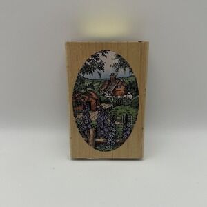Stampendous 1995 Lane's End Farm MO M063 Wood Mount Rubber Stamp Cottage Vintage